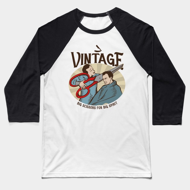 vintage barbershop Baseball T-Shirt by Stenau Artwerk
